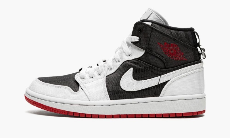 Nike Air Jordan 1 Mid SE UTL \'White / Black / Gym Red\' Naisten Kengät Mustat Valkoinen Punainen | 325UXQAMS