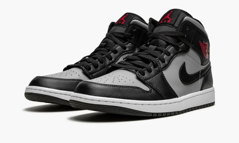 Nike Air Jordan 1 Mid 'Shadow Red' Miesten Kengät Mustat Punainen Harmaat | 849FVYOKB