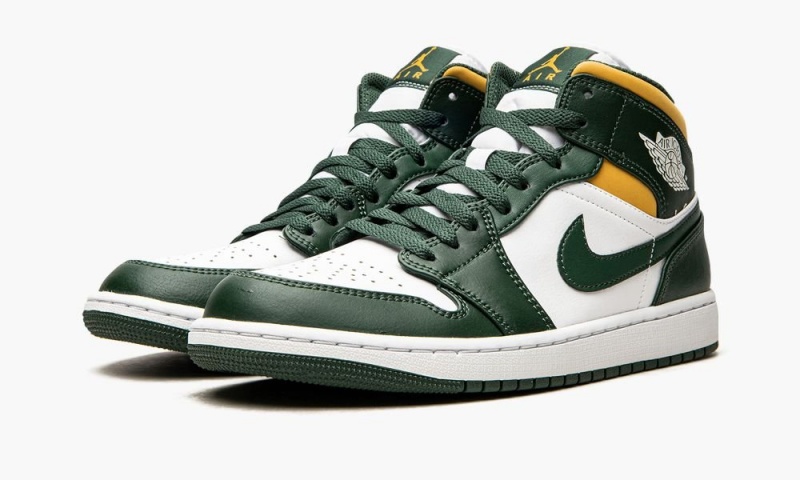 Nike Air Jordan 1 Mid 'Sonics' Miesten Kengät Vihreä Valkoinen | 963ANECWM