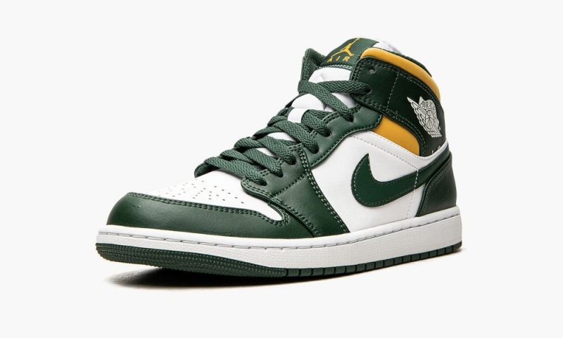Nike Air Jordan 1 Mid 'Sonics' Miesten Kengät Vihreä Valkoinen | 963ANECWM