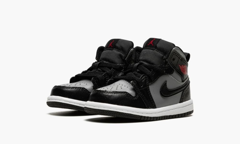 Nike Air Jordan 1 Mid (TD) Lasten Kengät Mustat Punainen Harmaat | 384WBGHKU