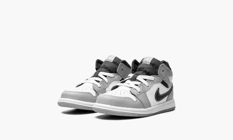 Nike Air Jordan 1 Mid TD 'Light Smoke Grey' Lasten Kengät Harmaat Valkoinen | 341UPSJKD