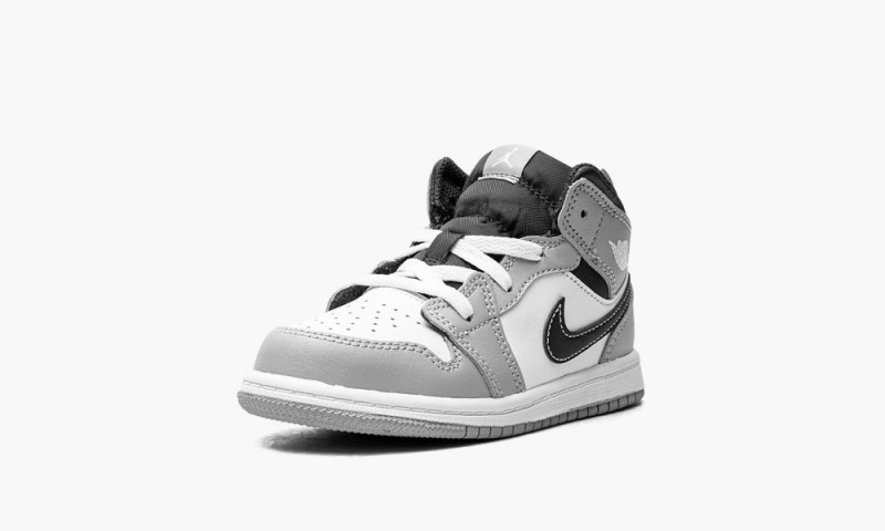 Nike Air Jordan 1 Mid TD 'Light Smoke Grey' Lasten Kengät Harmaat Valkoinen | 341UPSJKD