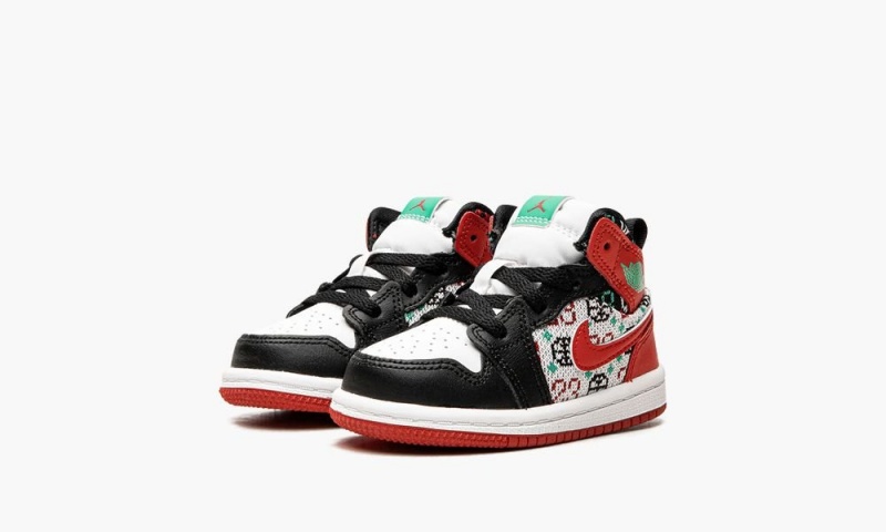 Nike Air Jordan 1 Mid TD 'Ugly Christmas Villa' Lasten Kengät Valkoinen Punainen Mustat | 580SPWCAO