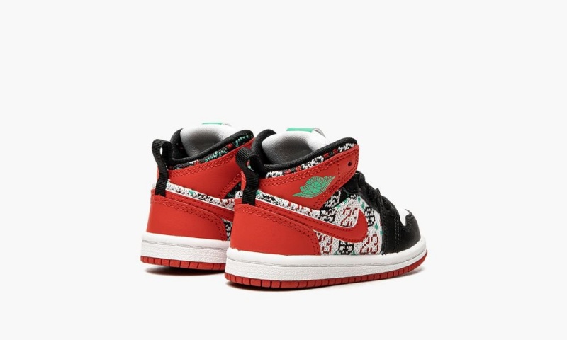 Nike Air Jordan 1 Mid TD 'Ugly Christmas Villa' Lasten Kengät Valkoinen Punainen Mustat | 580SPWCAO