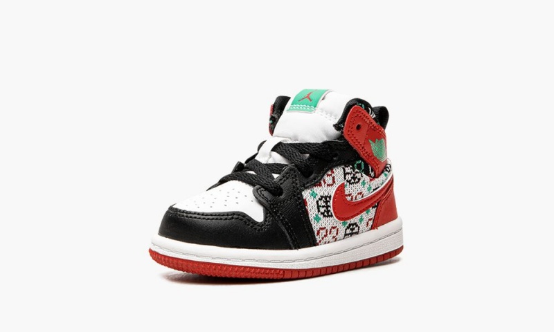 Nike Air Jordan 1 Mid TD 'Ugly Christmas Villa' Lasten Kengät Valkoinen Punainen Mustat | 580SPWCAO