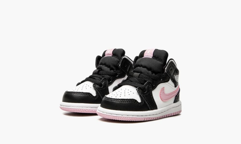 Nike Air Jordan 1 Mid TD 'White / Light Arctic Pink' Lasten Kengät Mustat Valkoinen | 364YNGFJC