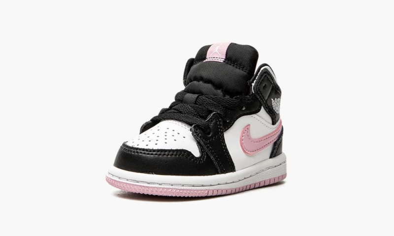 Nike Air Jordan 1 Mid TD 'White / Light Arctic Pink' Lasten Kengät Mustat Valkoinen | 364YNGFJC