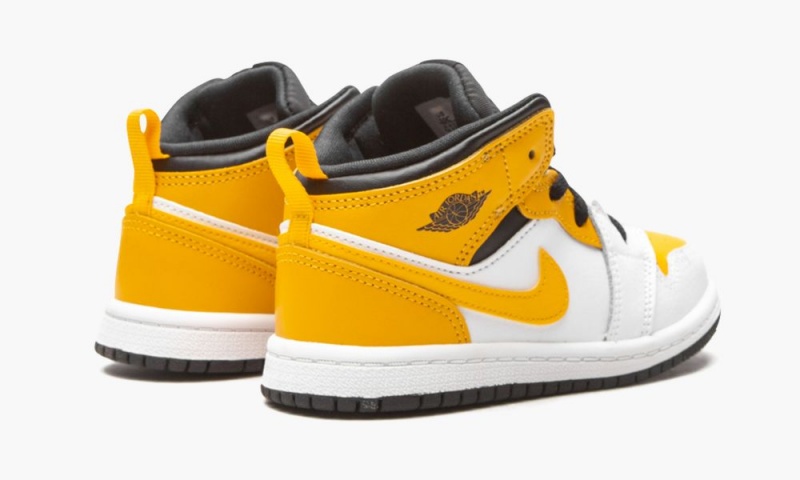 Nike Air Jordan 1 Mid TD 'White / University Gold' Lasten Kengät Valkoinen Kultaiset Mustat | 701OKGUXM