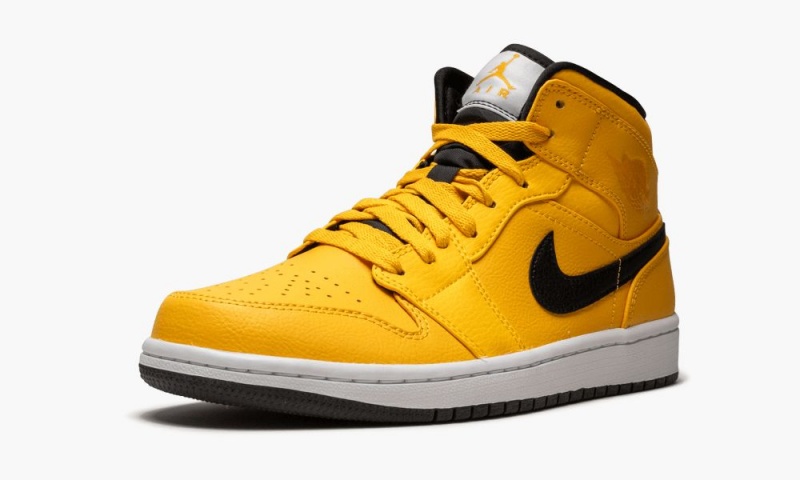 Nike Air Jordan 1 Mid 'Taxi Yellow' Miesten Kengät Kultaiset Mustat Valkoinen | 897PWMDUC