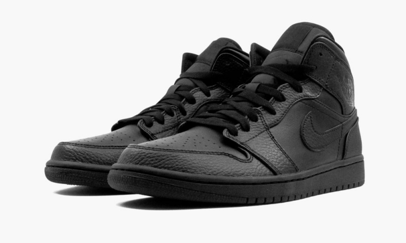 Nike Air Jordan 1 Mid 'Triple Black' Miesten Kengät Mustat | 875HPDMIC
