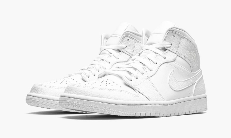 Nike Air Jordan 1 Mid 'Triple White' Miesten Kengät Valkoinen | 948ZLUOSM