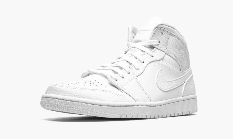 Nike Air Jordan 1 Mid 'Triple White' Miesten Kengät Valkoinen | 948ZLUOSM