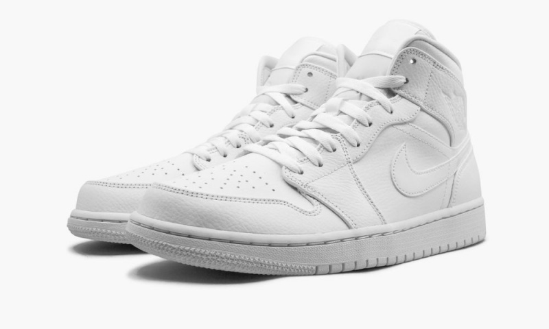 Nike Air Jordan 1 Mid 'Triple White' Miesten Kengät Valkoinen | 134GZPTES