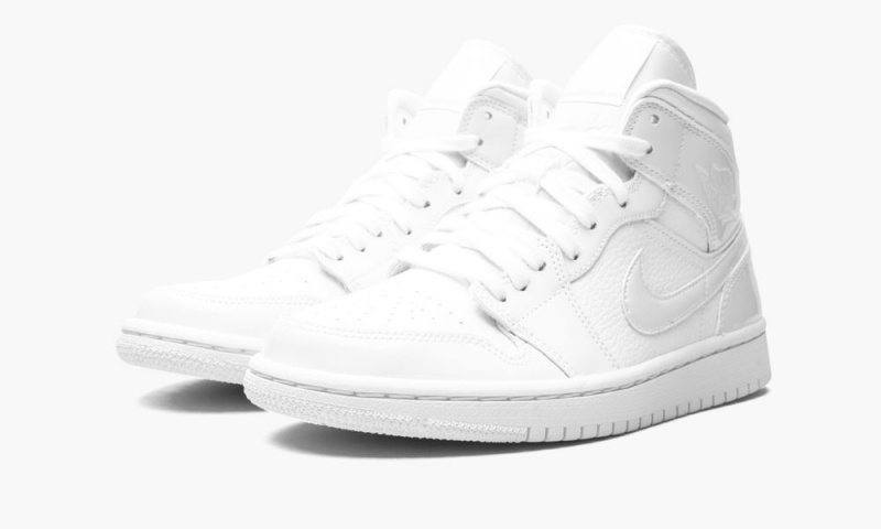Nike Air Jordan 1 Mid 'Triple White' Naisten Kengät Valkoinen | 903IKCEDN
