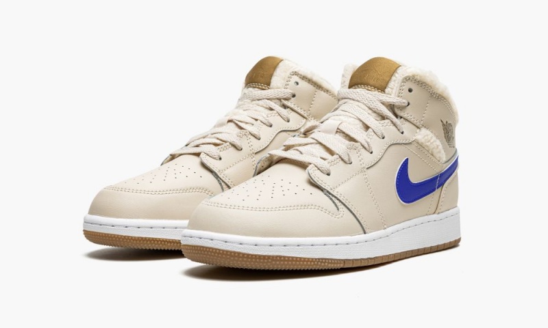 Nike Air Jordan 1 Mid UTL GS 'Fleece' Lasten Kengät Valkoinen Sininen | 564EMLWGB