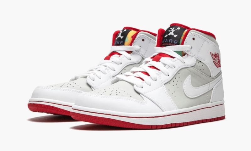 Nike Air Jordan 1 Mid WB 'Hare' Miesten Kengät Valkoinen Punainen Hopea | 193RWHBUJ