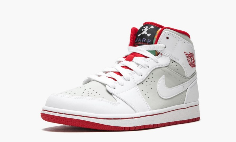 Nike Air Jordan 1 Mid WB 'Hare' Miesten Kengät Valkoinen Punainen Hopea | 193RWHBUJ