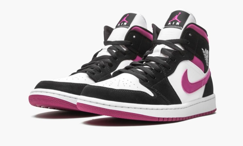Nike Air Jordan 1 Mid W \'Magenta\' Naisten Kengät Valkoinen Mustat | 675WLFBUE