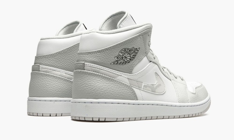 Nike Air Jordan 1 Mid 'White Camo' Miesten Kengät Valkoinen Harmaat | 671MHRJKT