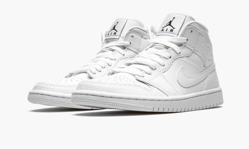 Nike Air Jordan 1 Mid 'White Snakeskin' Naisten Kengät Valkoinen | 612GJQSKR