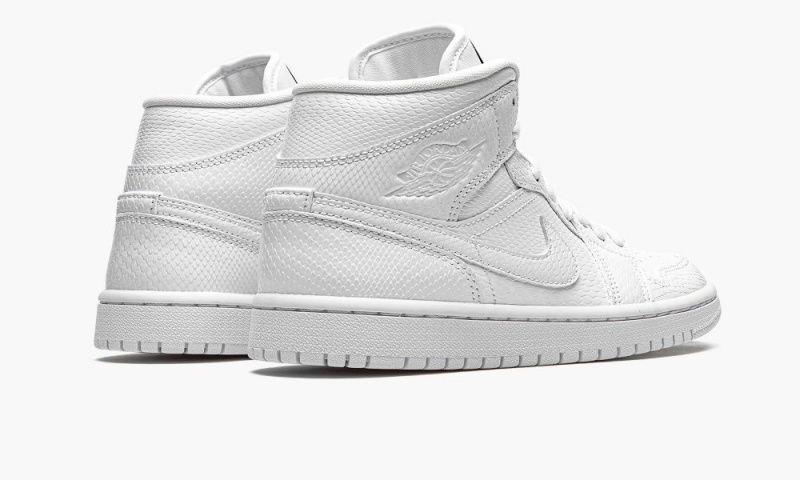 Nike Air Jordan 1 Mid 'White Snakeskin' Naisten Kengät Valkoinen | 612GJQSKR