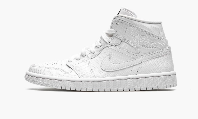Nike Air Jordan 1 Mid \'White Snakeskin\' Naisten Kengät Valkoinen | 612GJQSKR