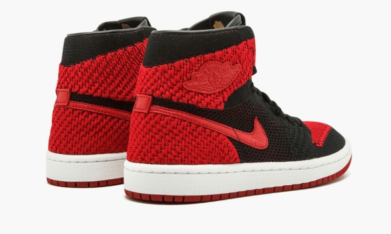 Nike Air Jordan 1 Ret Hi Flyknit BG Lasten Kengät Mustat Punainen Valkoinen | 451JCIPLU