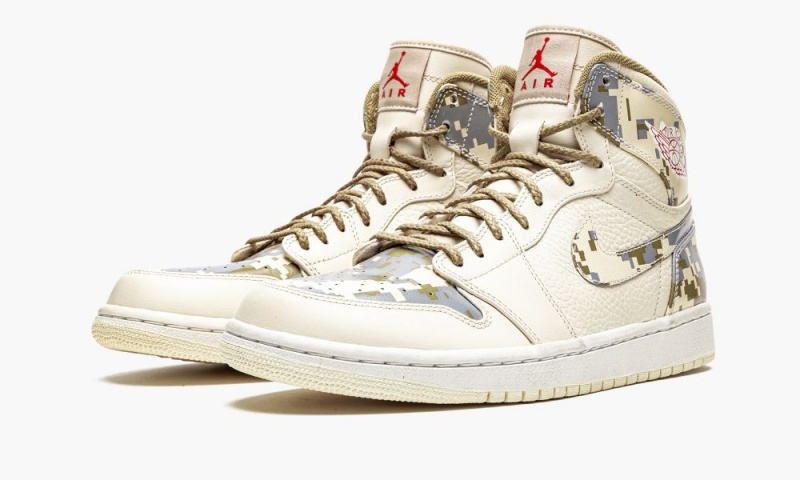 Nike Air Jordan 1 Retro 'Digi-Camo' Miesten Kengät Beige Punainen Camo Hopea | 962GRQYVU