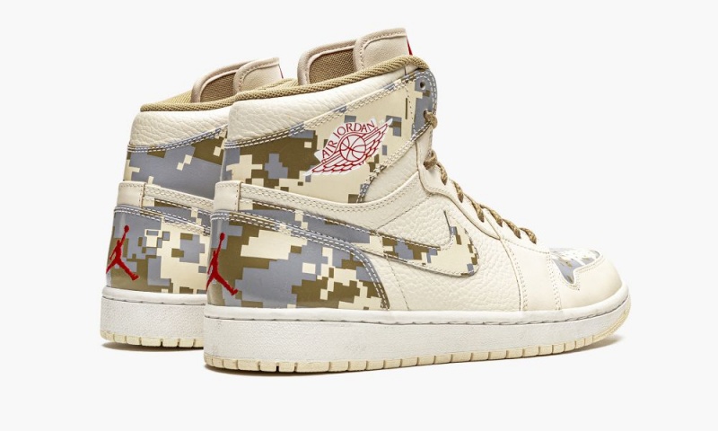 Nike Air Jordan 1 Retro 'Digi-Camo' Miesten Kengät Beige Punainen Camo Hopea | 962GRQYVU