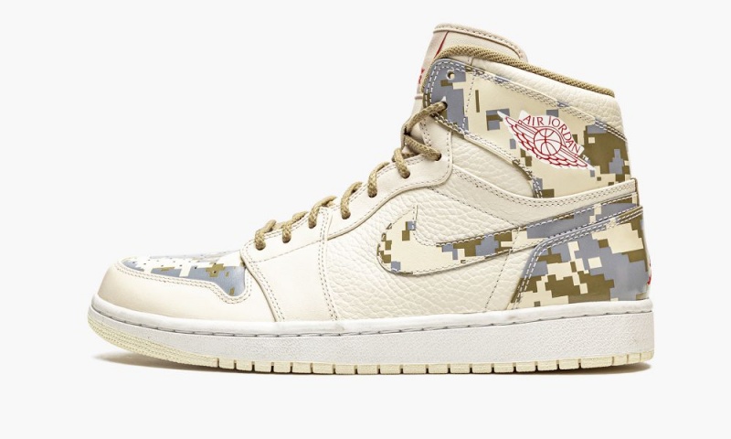 Nike Air Jordan 1 Retro \'Digi-Camo\' Miesten Kengät Beige Punainen Camo Hopea | 962GRQYVU