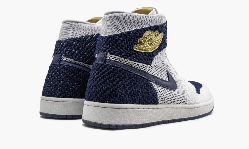 Nike Air Jordan 1 Retro HI Flyknit 'Derek Jeter - RE2PECT' Miesten Kengät Laivastonsininen Metal | 739QKOILU