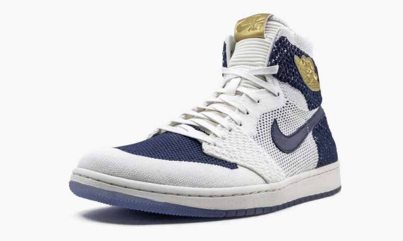 Nike Air Jordan 1 Retro HI Flyknit 'Derek Jeter - RE2PECT' Miesten Kengät Laivastonsininen Metal | 739QKOILU