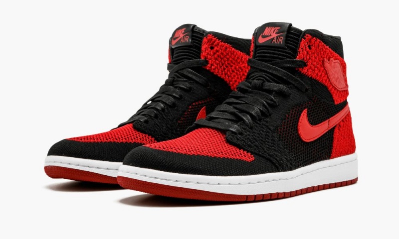 Nike Air Jordan 1 Retro HI Flyknit Miesten Kengät Mustat Punainen Valkoinen | 176DHQIVT
