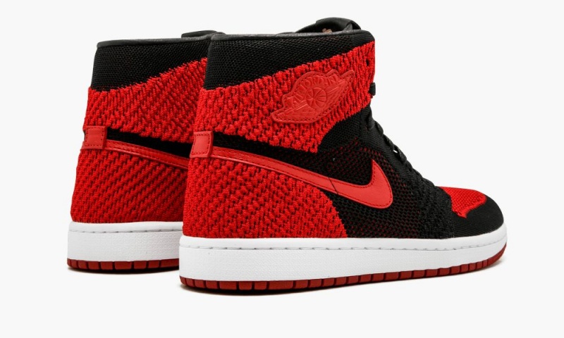 Nike Air Jordan 1 Retro HI Flyknit Miesten Kengät Mustat Punainen Valkoinen | 176DHQIVT