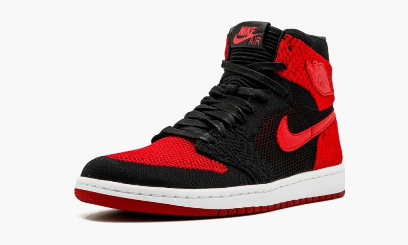 Nike Air Jordan 1 Retro HI Flyknit Miesten Kengät Mustat Punainen Valkoinen | 176DHQIVT