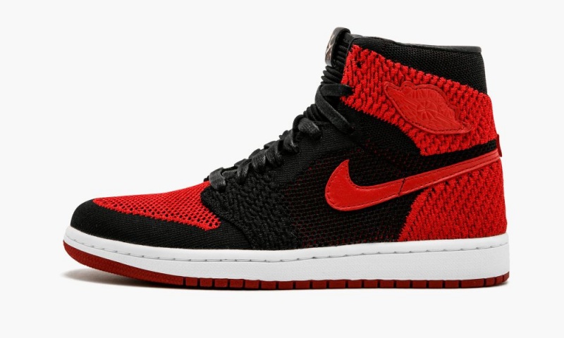 Nike Air Jordan 1 Retro HI Flyknit Miesten Kengät Mustat Punainen Valkoinen | 176DHQIVT