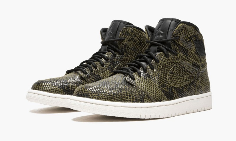 Nike Air Jordan 1 Retro Hi Pre 'Snakeskin' Naisten Kengät Oliivinvihreä Mustat | 492TLHZYD