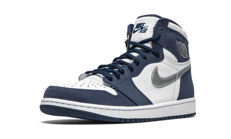 Nike Air Jordan 1 Retro High CO.JP 'Midnight Navy' Miesten Kengät Valkoinen Metal Hopea | 829NIEXYO