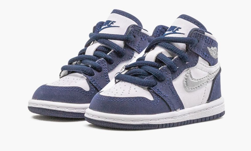 Nike Air Jordan 1 Retro High CO.JP 'Midnight Navy' Lasten Kengät Valkoinen Metal Hopea | 069RCABHL