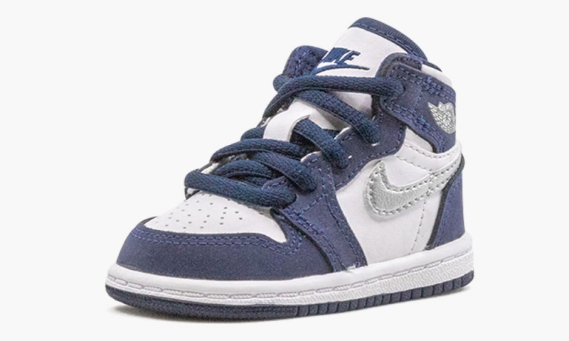 Nike Air Jordan 1 Retro High CO.JP 'Midnight Navy' Lasten Kengät Valkoinen Metal Hopea | 069RCABHL