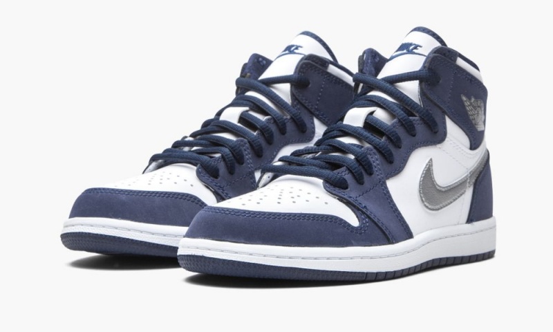 Nike Air Jordan 1 Retro High Co.Jp PS 'Midnight Navy' Lasten Kengät Valkoinen Metal Hopea | 182QYZUVO
