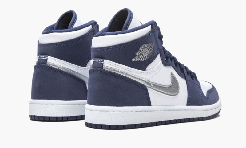 Nike Air Jordan 1 Retro High Co.Jp PS 'Midnight Navy' Lasten Kengät Valkoinen Metal Hopea | 182QYZUVO