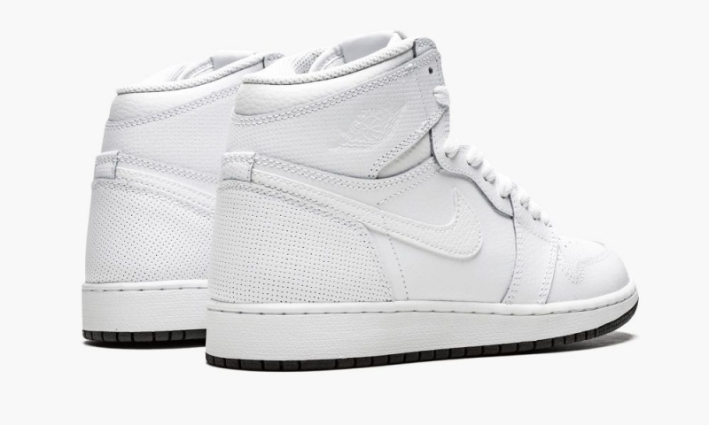 Nike Air Jordan 1 Retro High OG BG 'Perforated' Lasten Kengät Valkoinen Mustat | 648TZAUNF