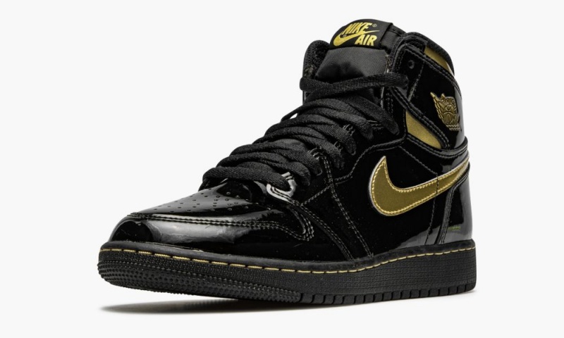 Nike Air Jordan 1 Retro High OG GS 'Black Metallic Gold' Lasten Kengät Mustat Metal Kultaiset | 294DTMIXZ