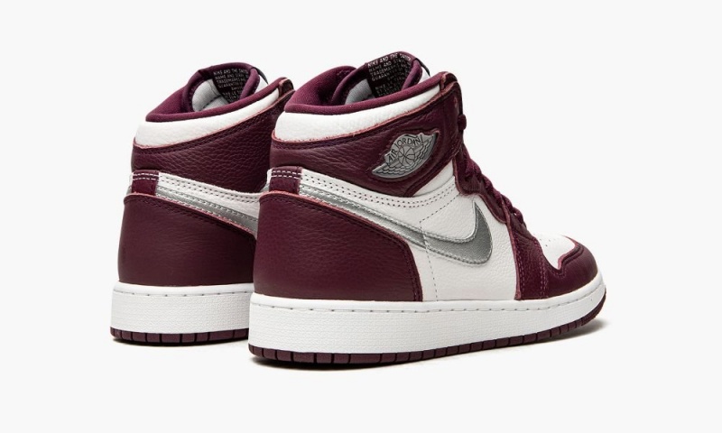 Nike Air Jordan 1 Retro High OG GS 'Bordeaux' Lasten Kengät Viininpunainen Valkoinen Metal Hopea | 456ABHGTL