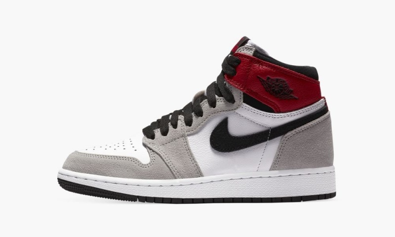 Nike Air Jordan 1 Retro High OG GS 'Light Smoke Grey' Lasten Kengät Valkoinen Mustat Vaaleanharmaat | 840VBNOEL