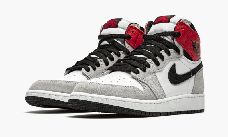 Nike Air Jordan 1 Retro High OG GS 'Light Smoke Grey' Lasten Kengät Valkoinen Mustat Vaaleanharmaat | 840VBNOEL