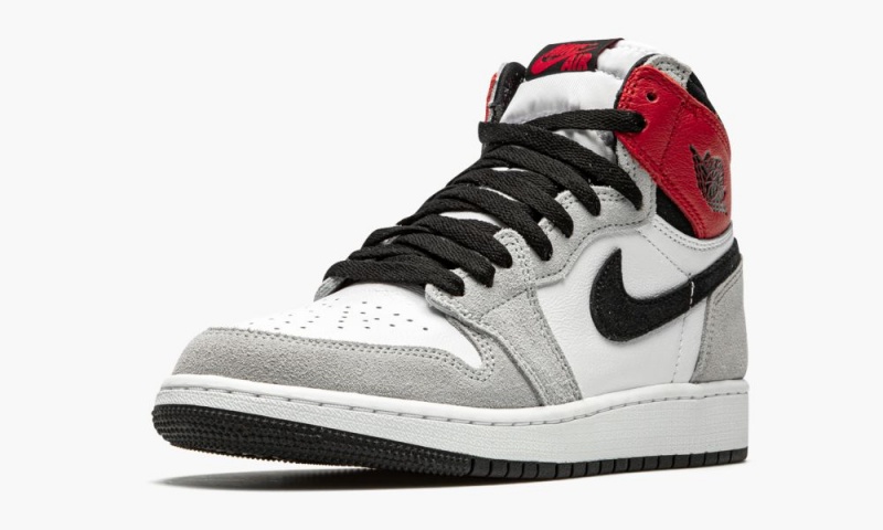 Nike Air Jordan 1 Retro High OG GS 'Light Smoke Grey' Lasten Kengät Valkoinen Mustat Vaaleanharmaat | 840VBNOEL