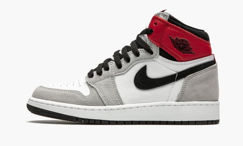 Nike Air Jordan 1 Retro High OG GS \'Light Smoke Grey\' Lasten Kengät Valkoinen Mustat Vaaleanharmaat | 840VBNOEL